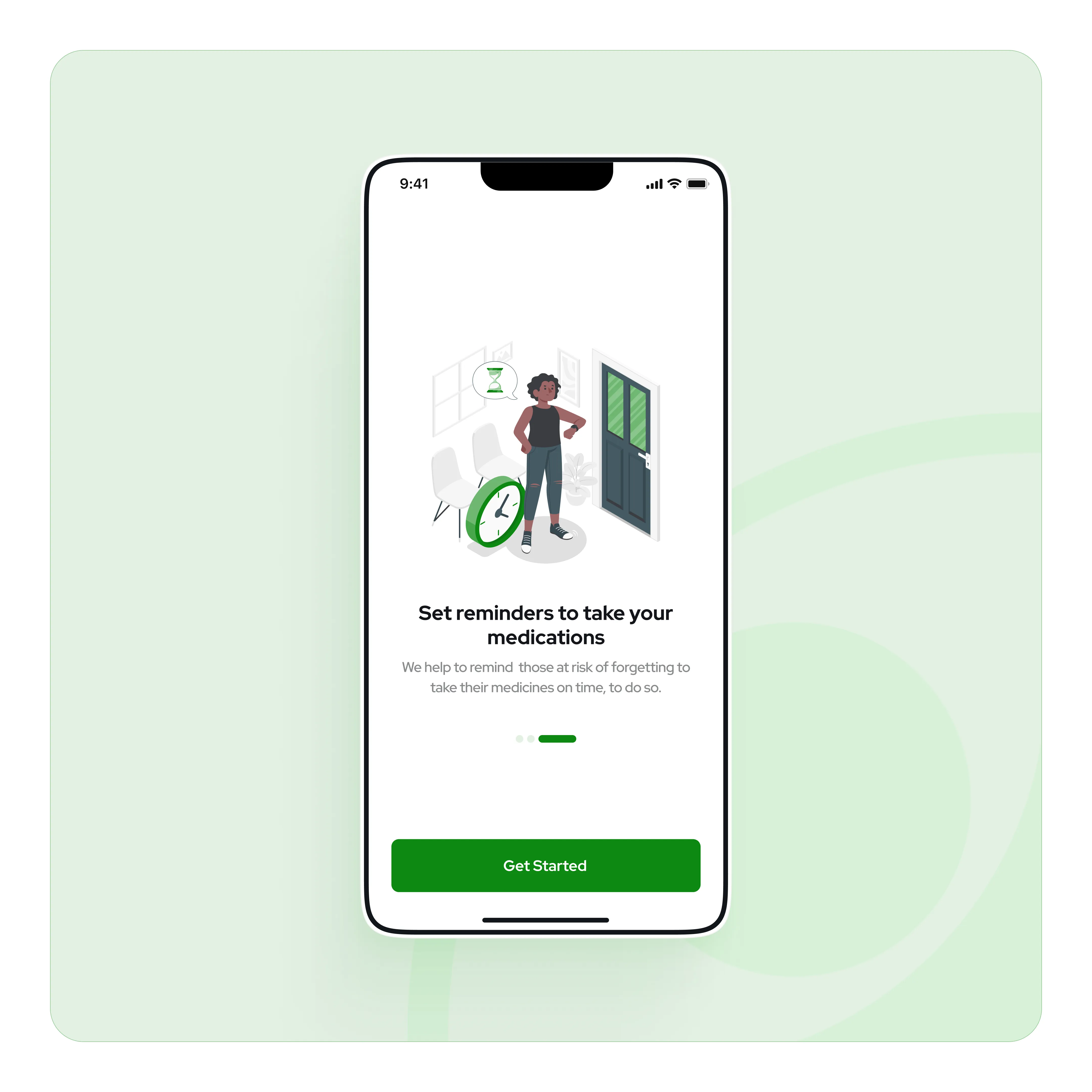 Mobile app onboarding screen preview
