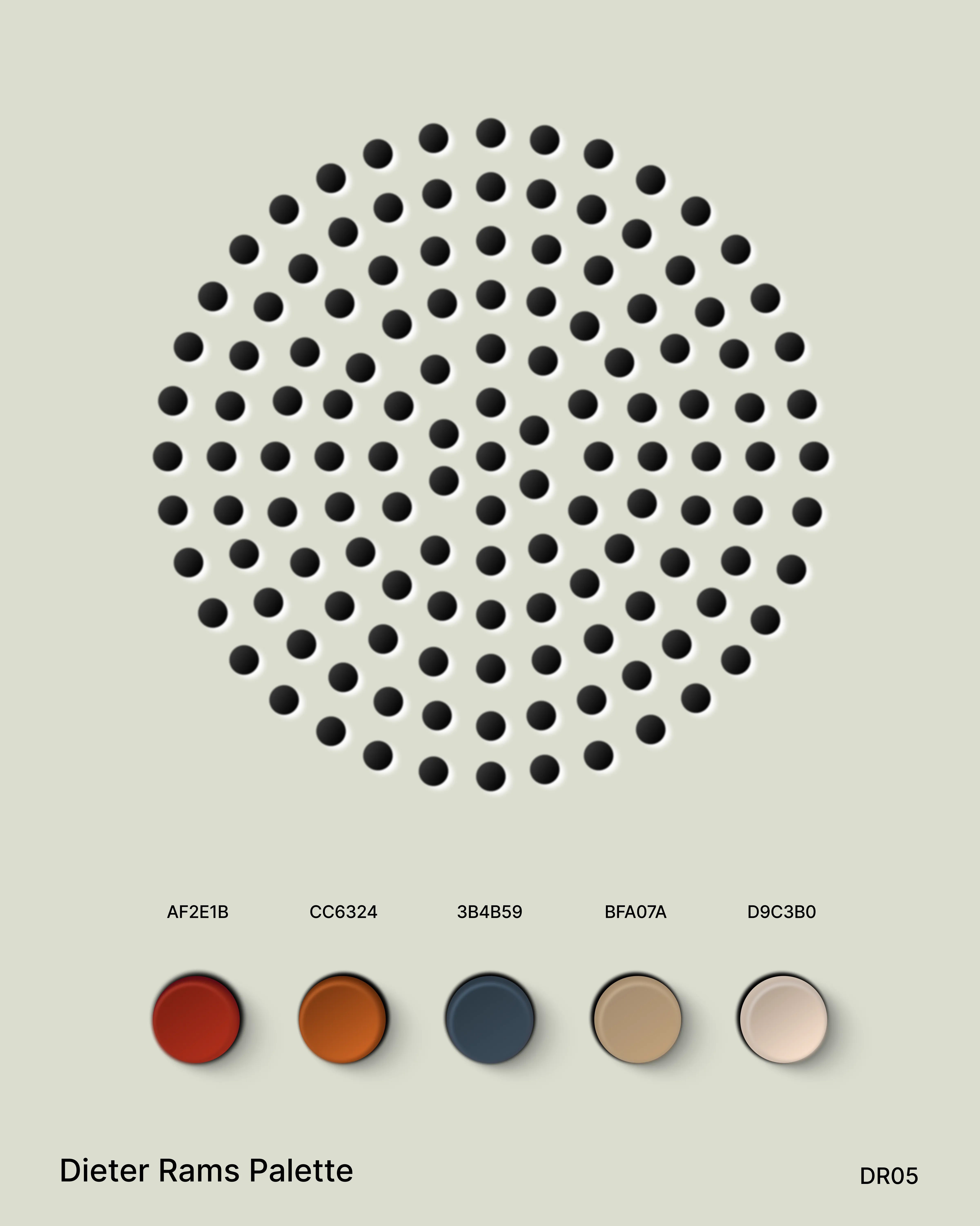 Dieter Rams skeuomorphism colour palette preview