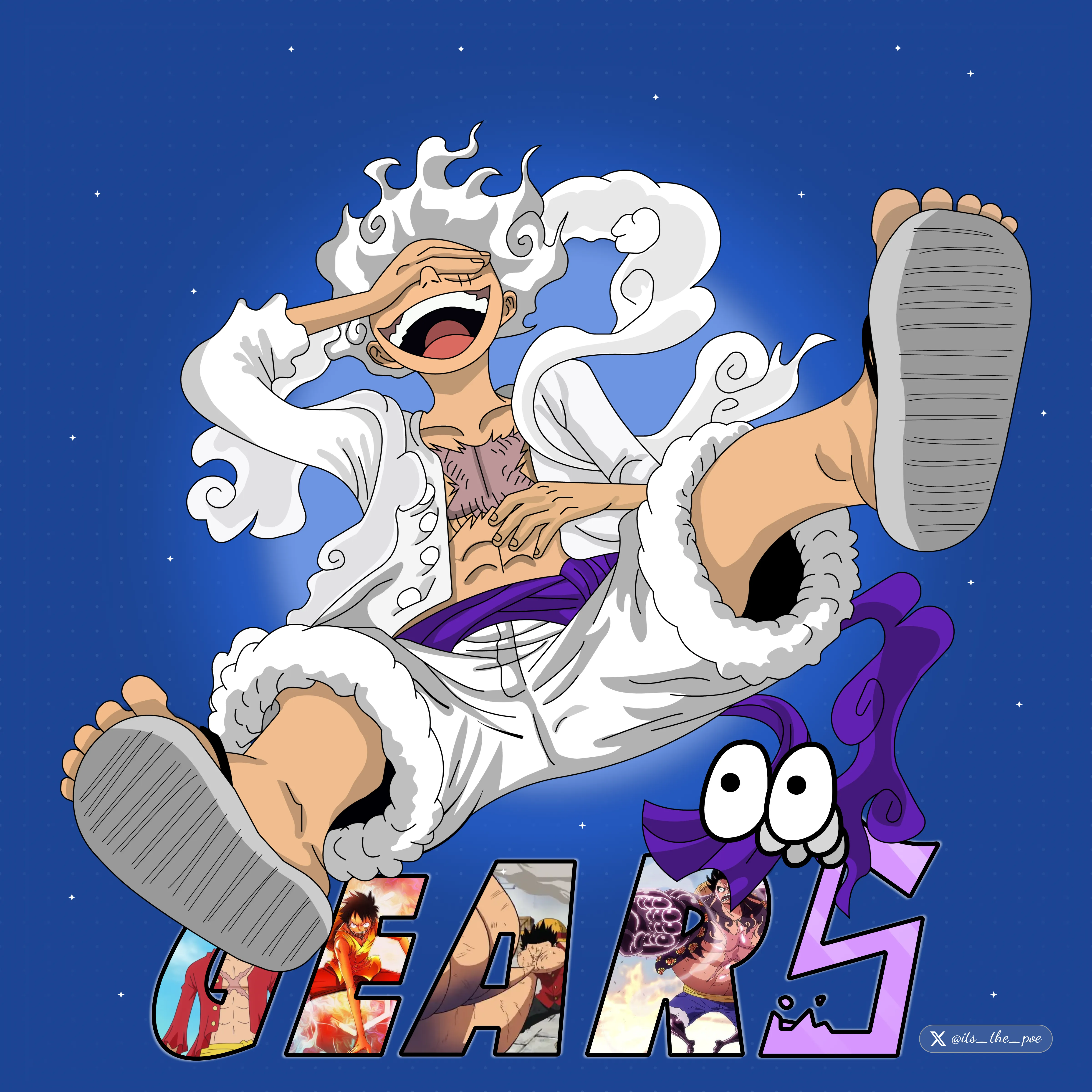 Luffy gear 5 illustration preview